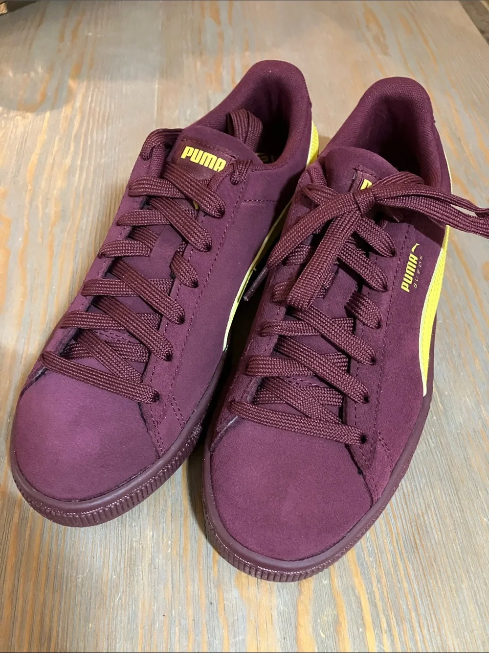 Puma Women's Low-Top Sneakers in Burgundy and Yellow